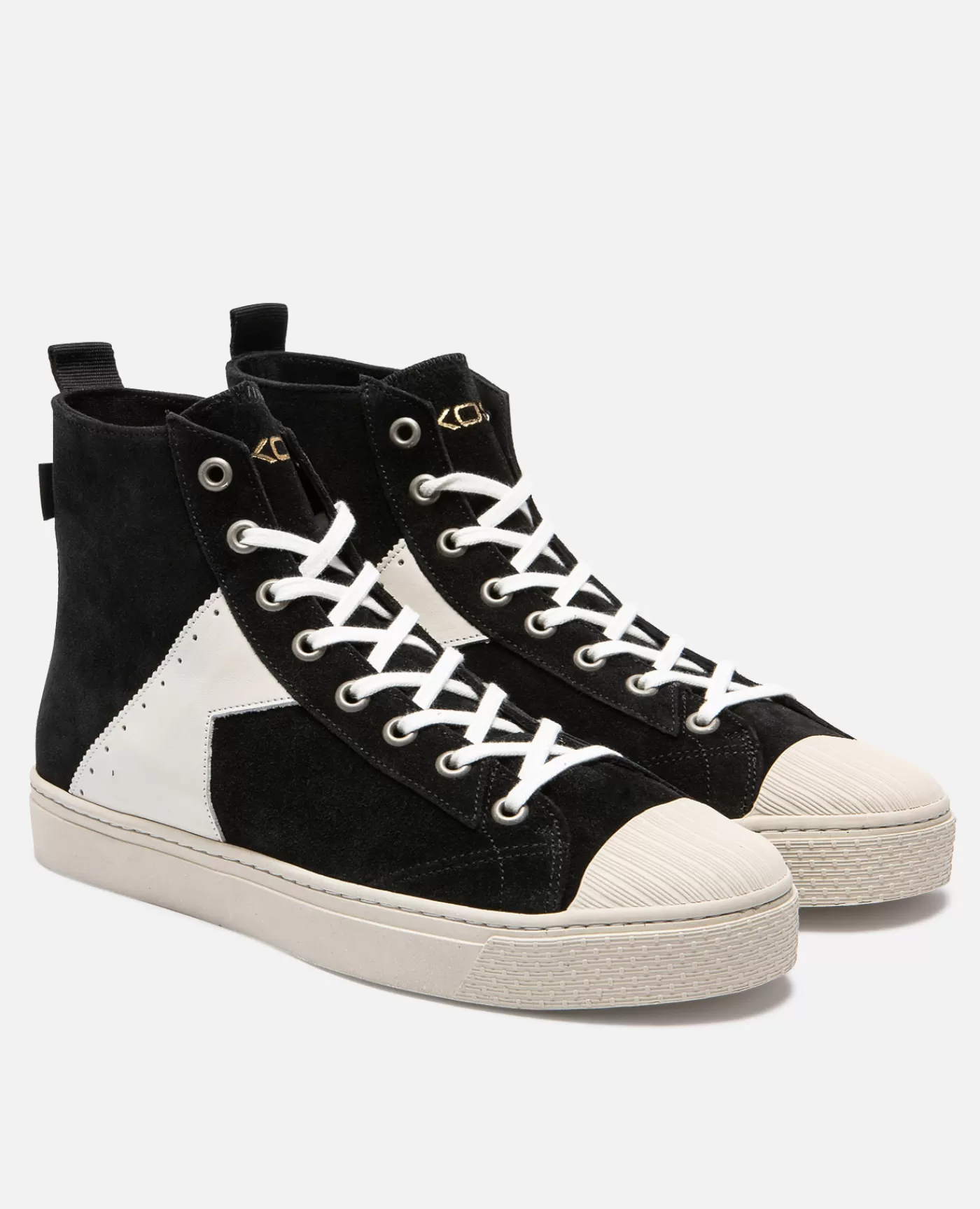New KOST Paris BACKSTAGE H7  Sneakers Éco-responsable Croûte velours Noir Femme Noir+ecru