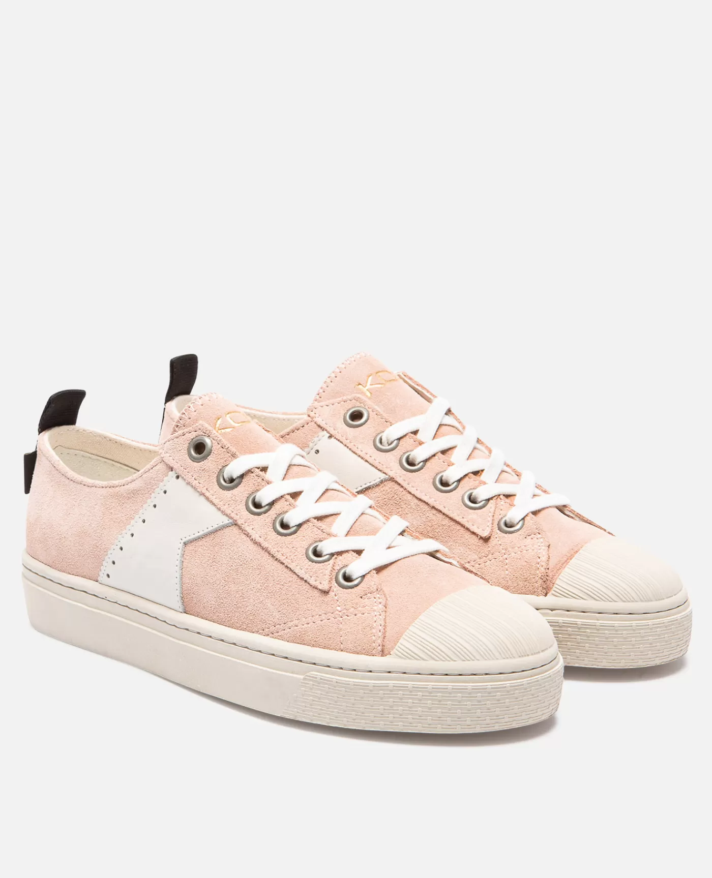 Flash Sale KOST Paris BACKSTAGE L7  Sneakers Éco-responsable Croûte velours Rose Femme Rose+ecru