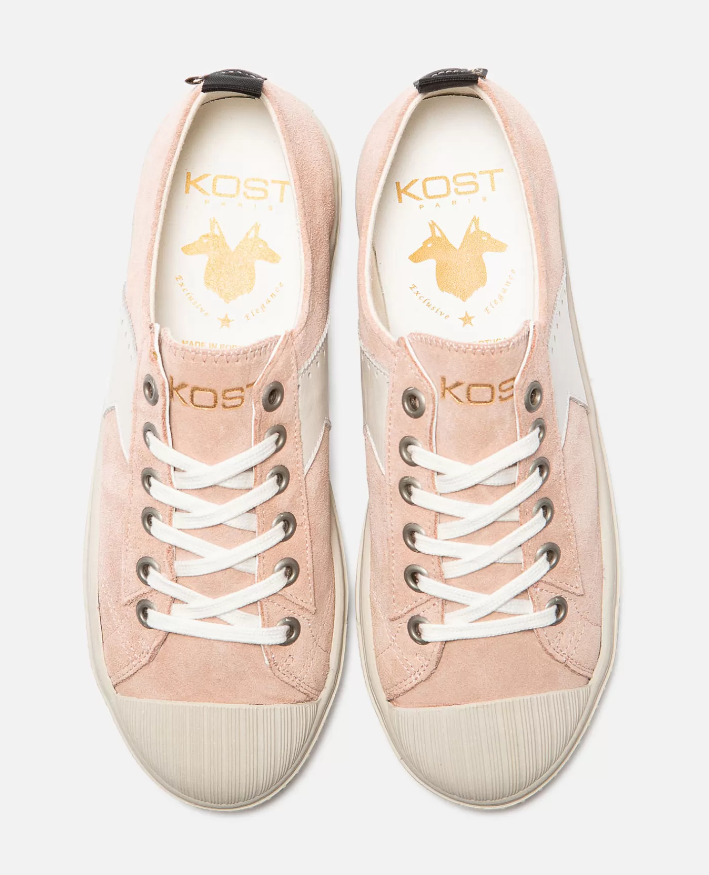 Flash Sale KOST Paris BACKSTAGE L7  Sneakers Éco-responsable Croûte velours Rose Femme Rose+ecru