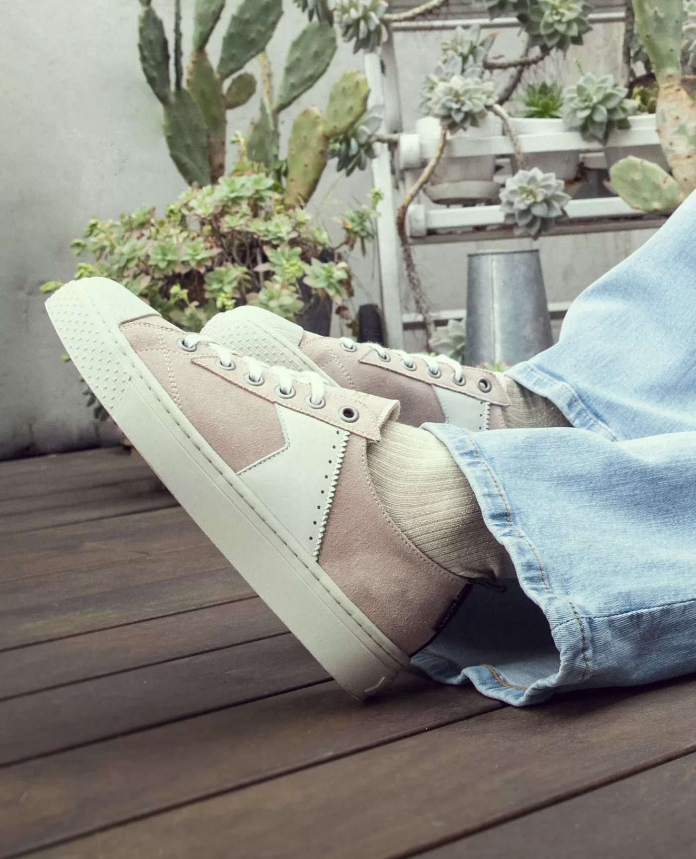 Flash Sale KOST Paris BACKSTAGE L7  Sneakers Éco-responsable Croûte velours Rose Femme Rose+ecru