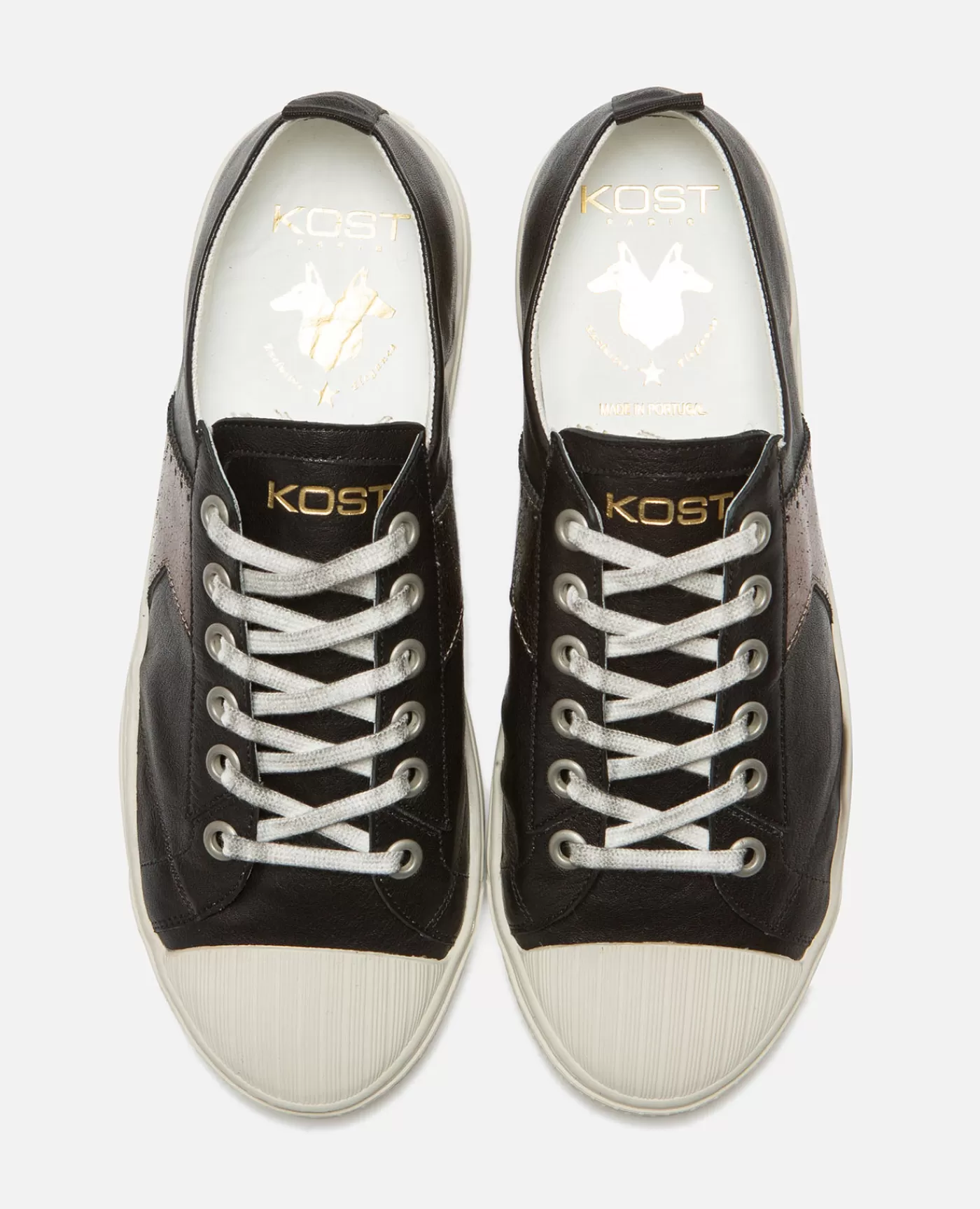 Flash Sale KOST Paris BACKSTAGE L4  Sneakers Cuir Tannage Végétal Femme Noir+bronze