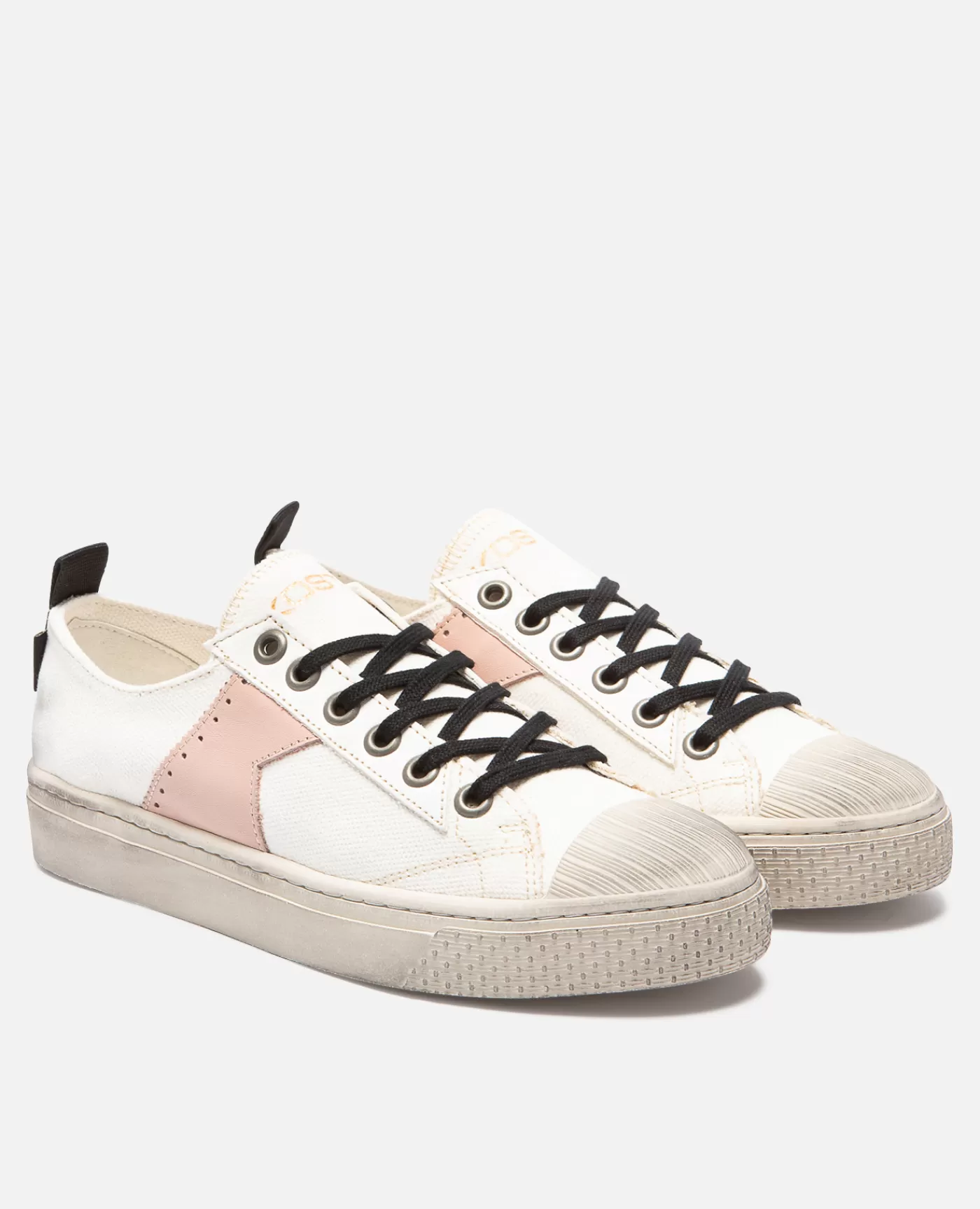 Outlet KOST Paris BACKSTAGE L8  Sneakers Toile Oeko-Tex Écru-Rose Femme Ecru+rose