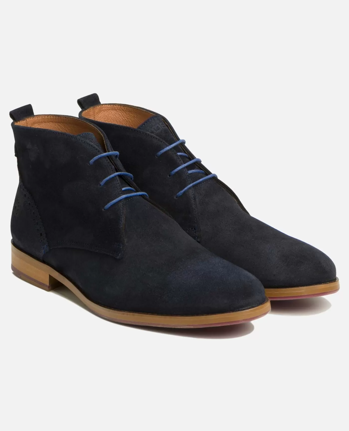 Shop KOST Paris BRETT 95 A  Chukka Boots Croûte velours Bleu Homme Made in France Navy