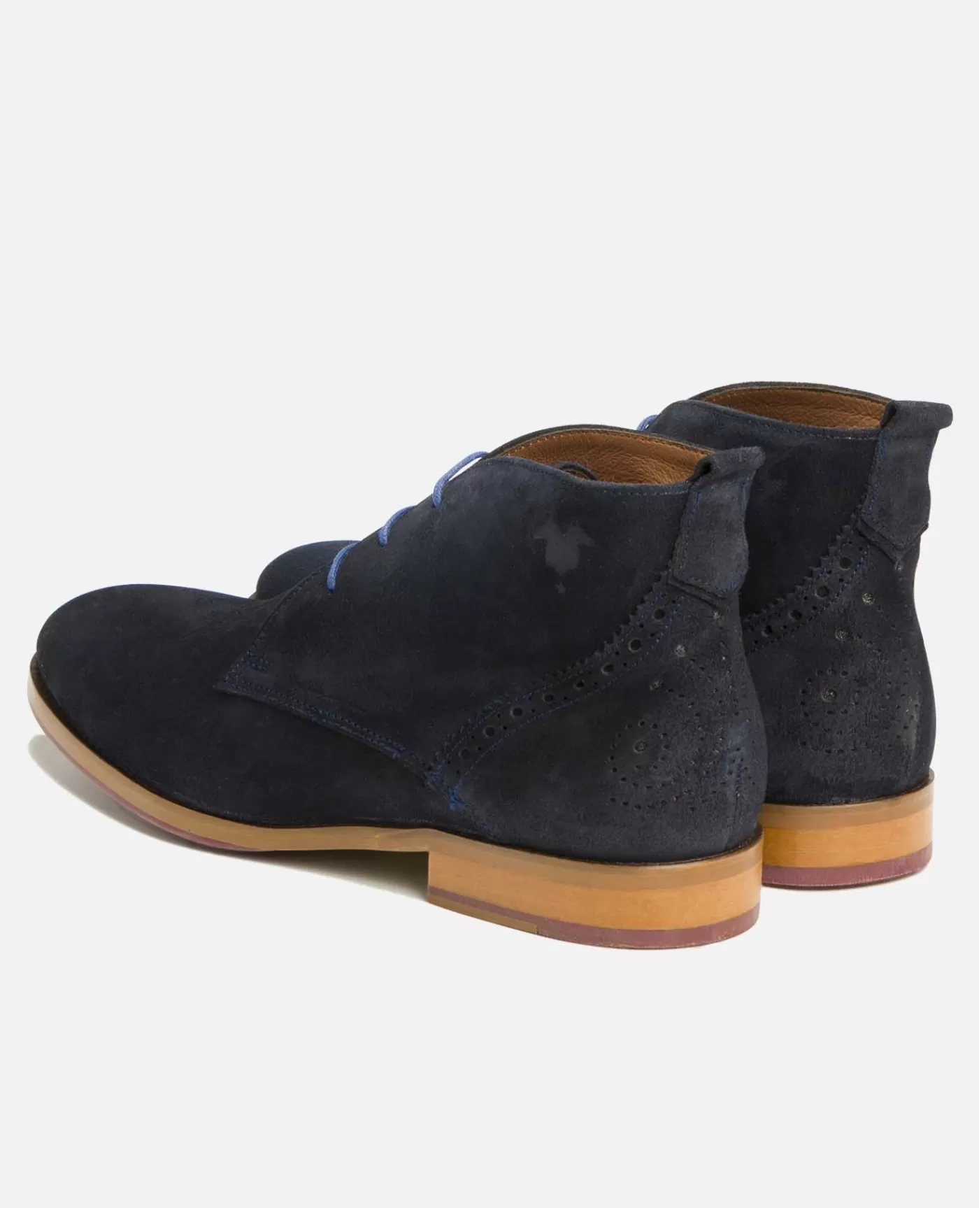 Shop KOST Paris BRETT 95 A  Chukka Boots Croûte velours Bleu Homme Made in France Navy