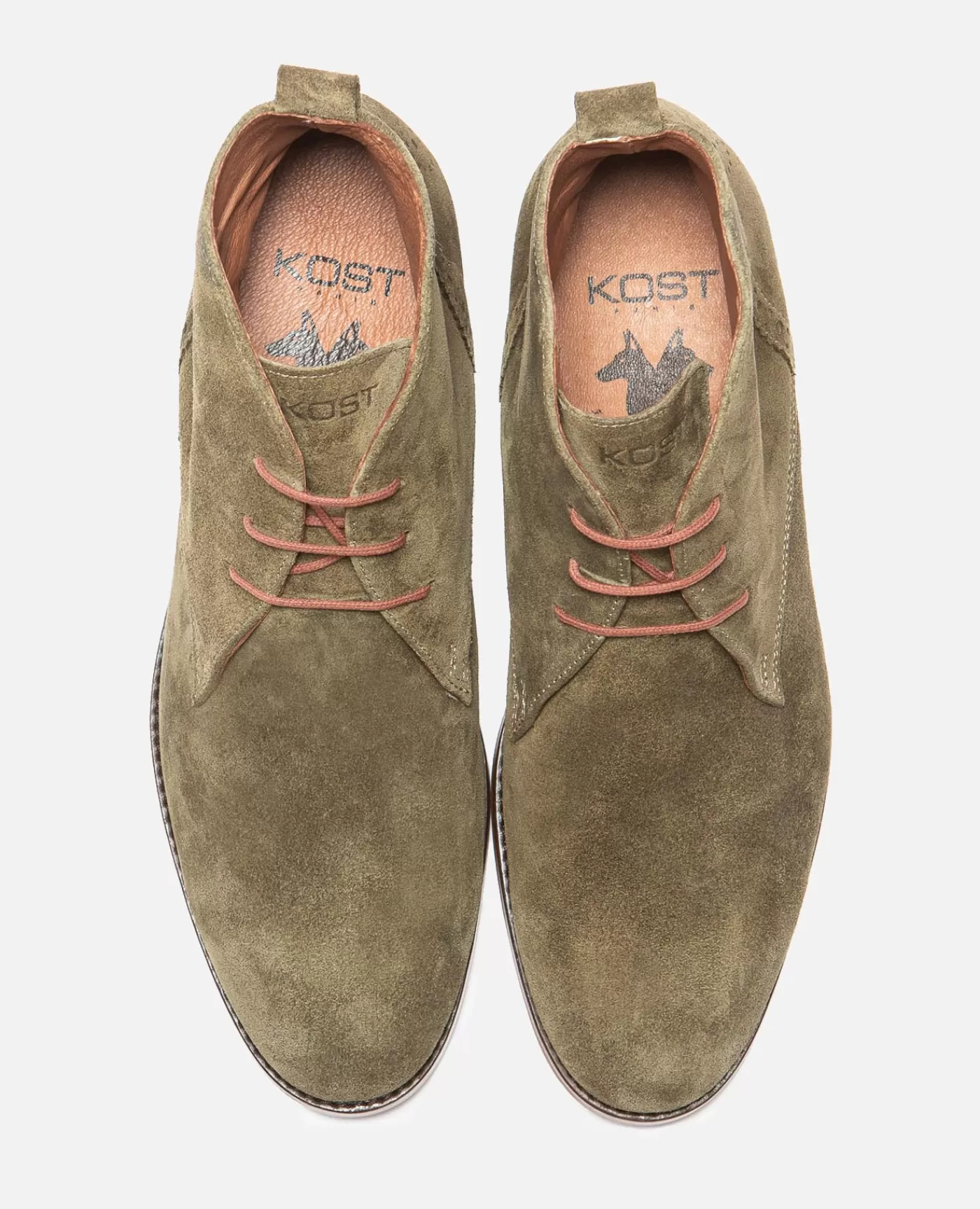 Cheap KOST Paris BRETT 95 A  Chukka Boots Croûte Velours Made in France Vert Homme Kaki