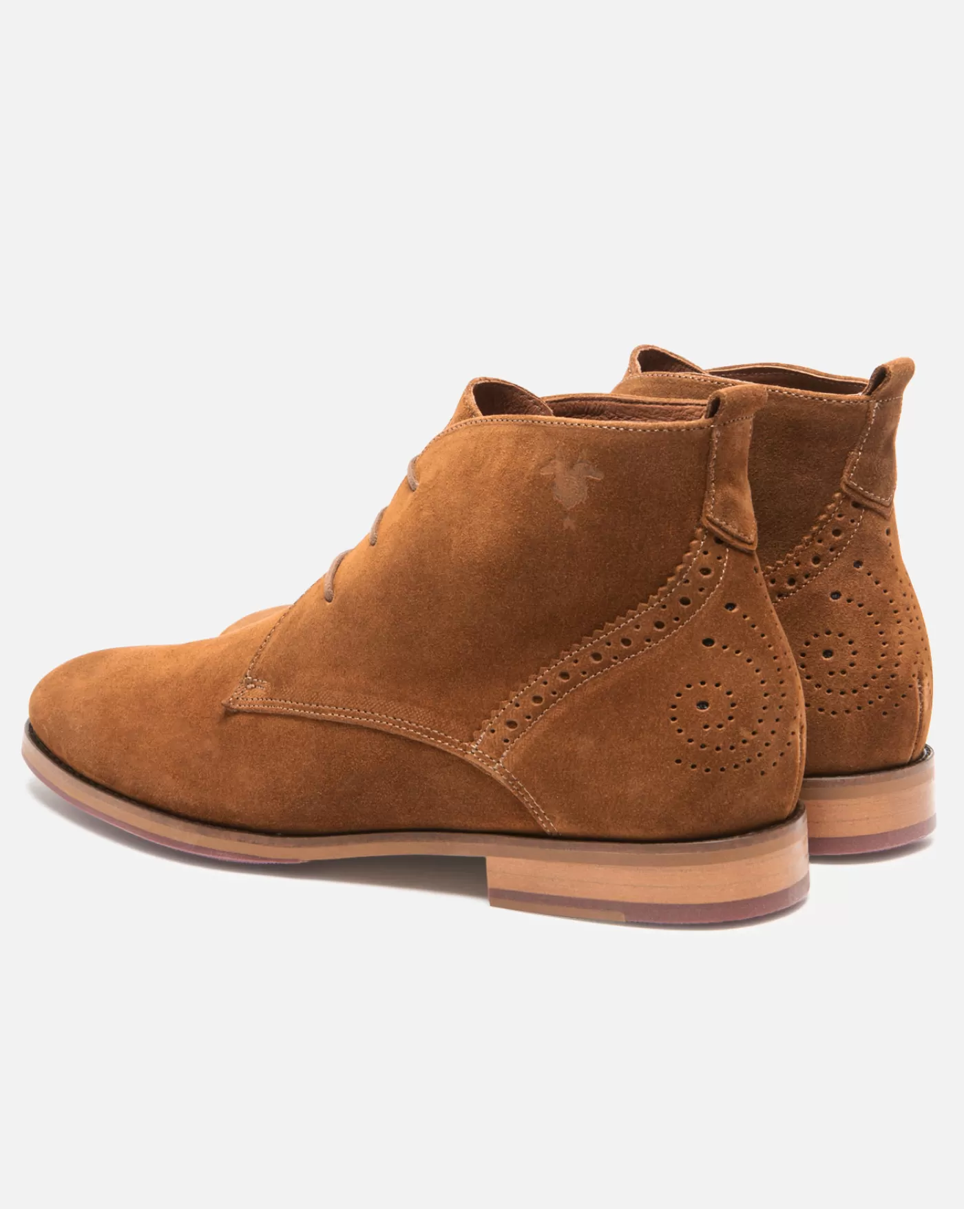 Clearance KOST Paris BRETT 95 A  Chukka boots Made in France Croûte velours Homme Cognac