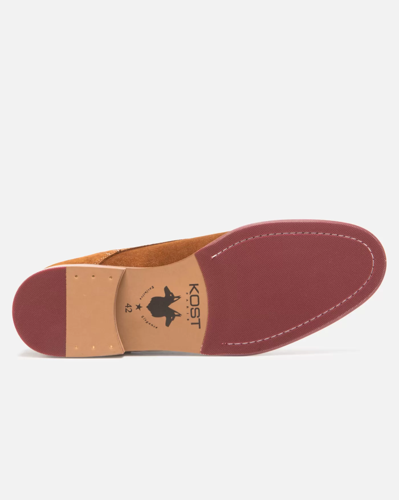 Clearance KOST Paris BRETT 95 A  Chukka boots Made in France Croûte velours Homme Cognac