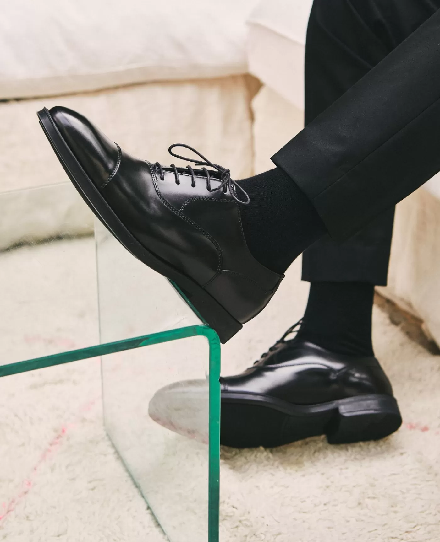 Hot KOST Paris BRUCE  Derbies Cuir Homme Noir