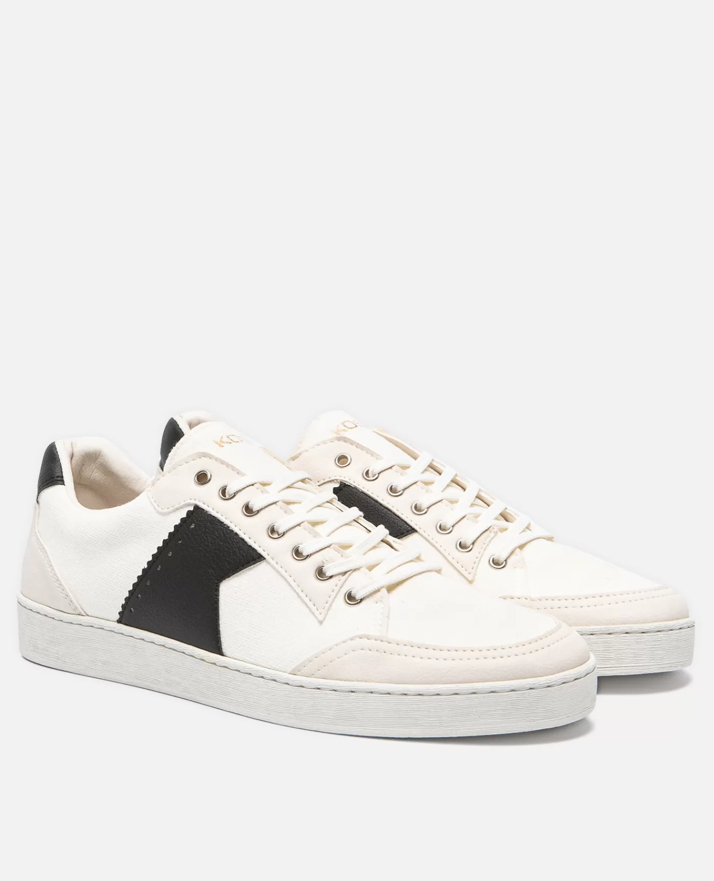 Best KOST Paris CHILL  Sneakers Toile Blanc et Noir Vegan Made in France Homme Blanc+noir