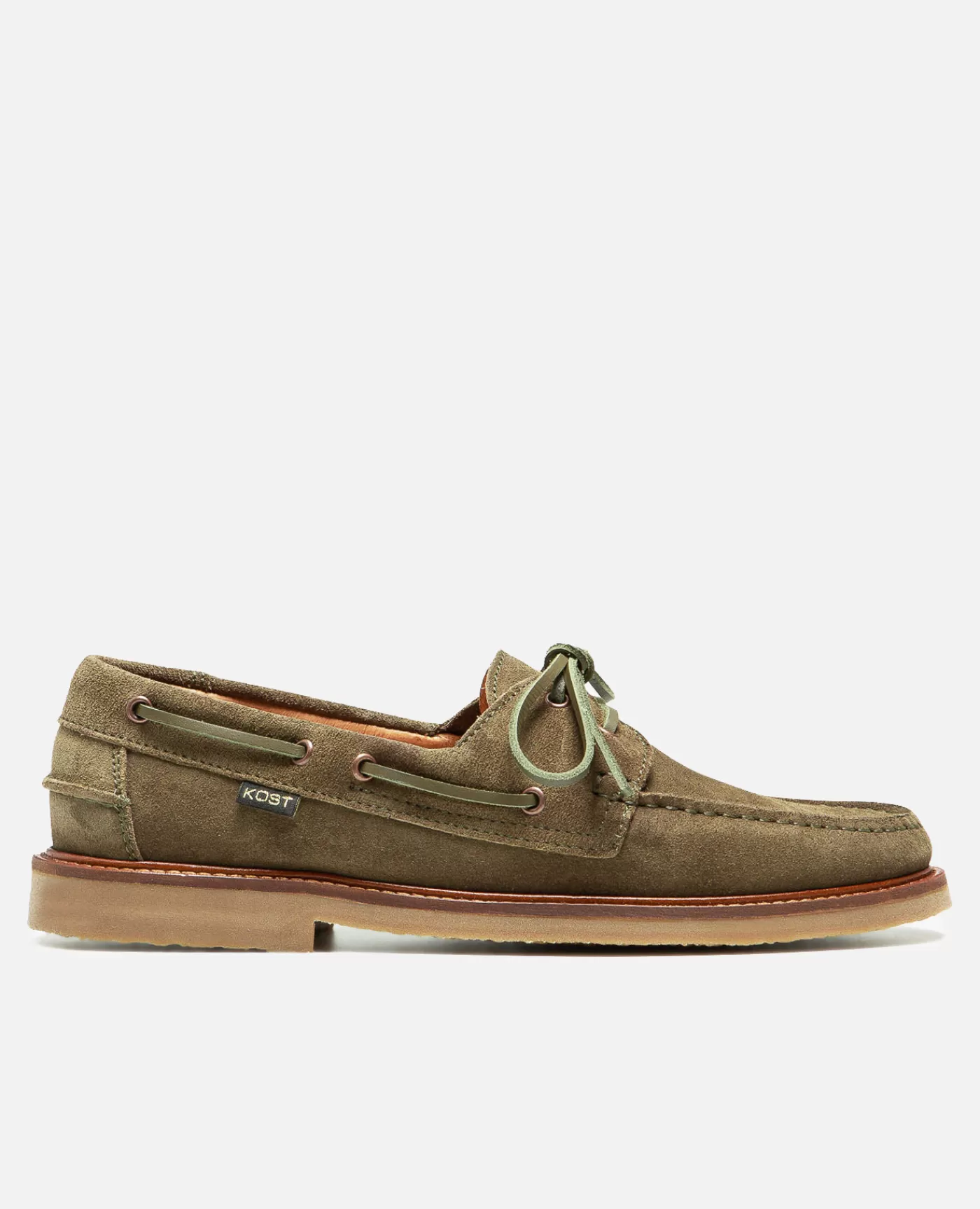 Online KOST Paris JAX 5  Chaussures Bateau Croûte Velours Vert Homme Kaki