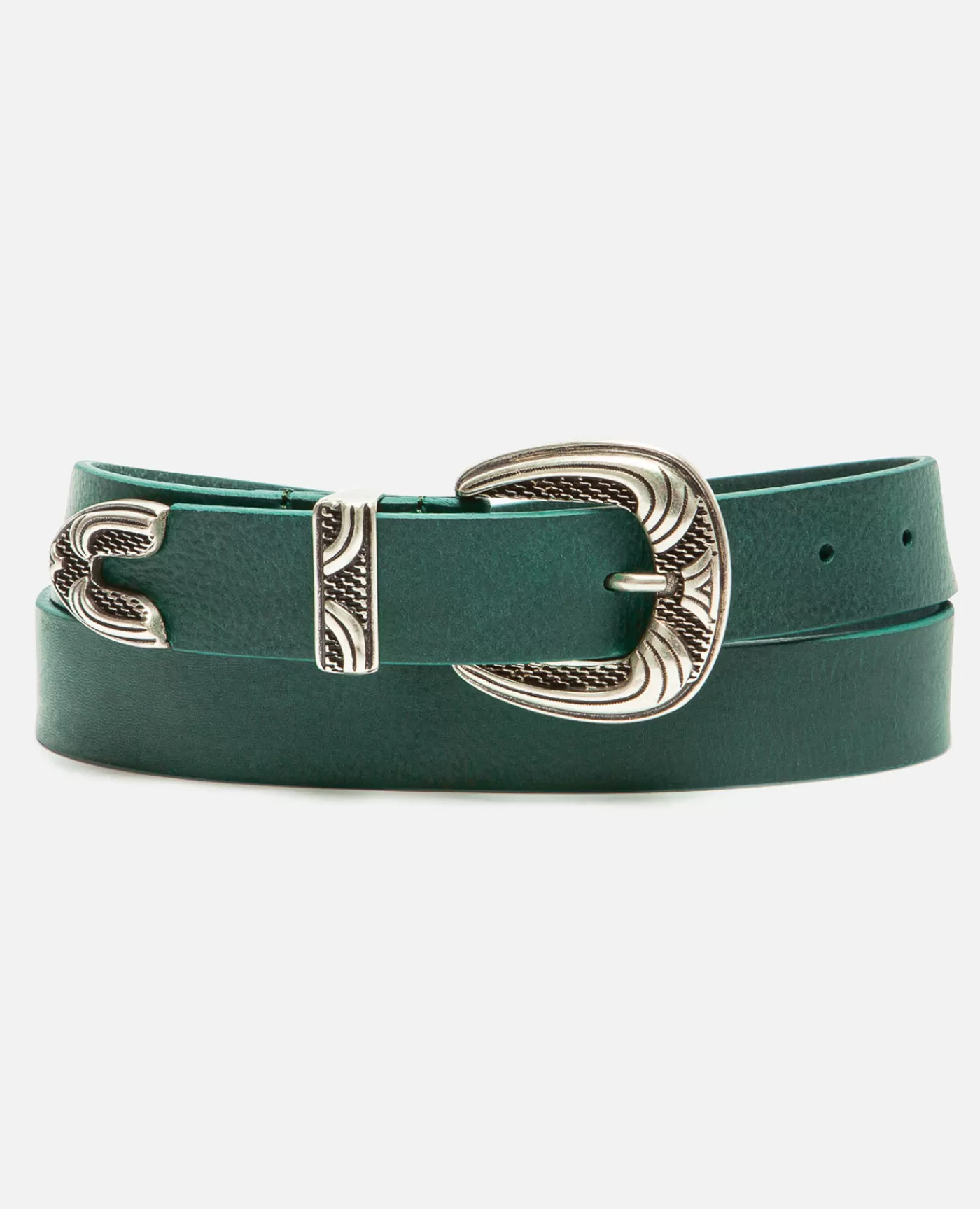Fashion KOST Paris KEITH  Ceinture Made in France Cuir Tannage Végétal Vert Foncé Mixte Forest