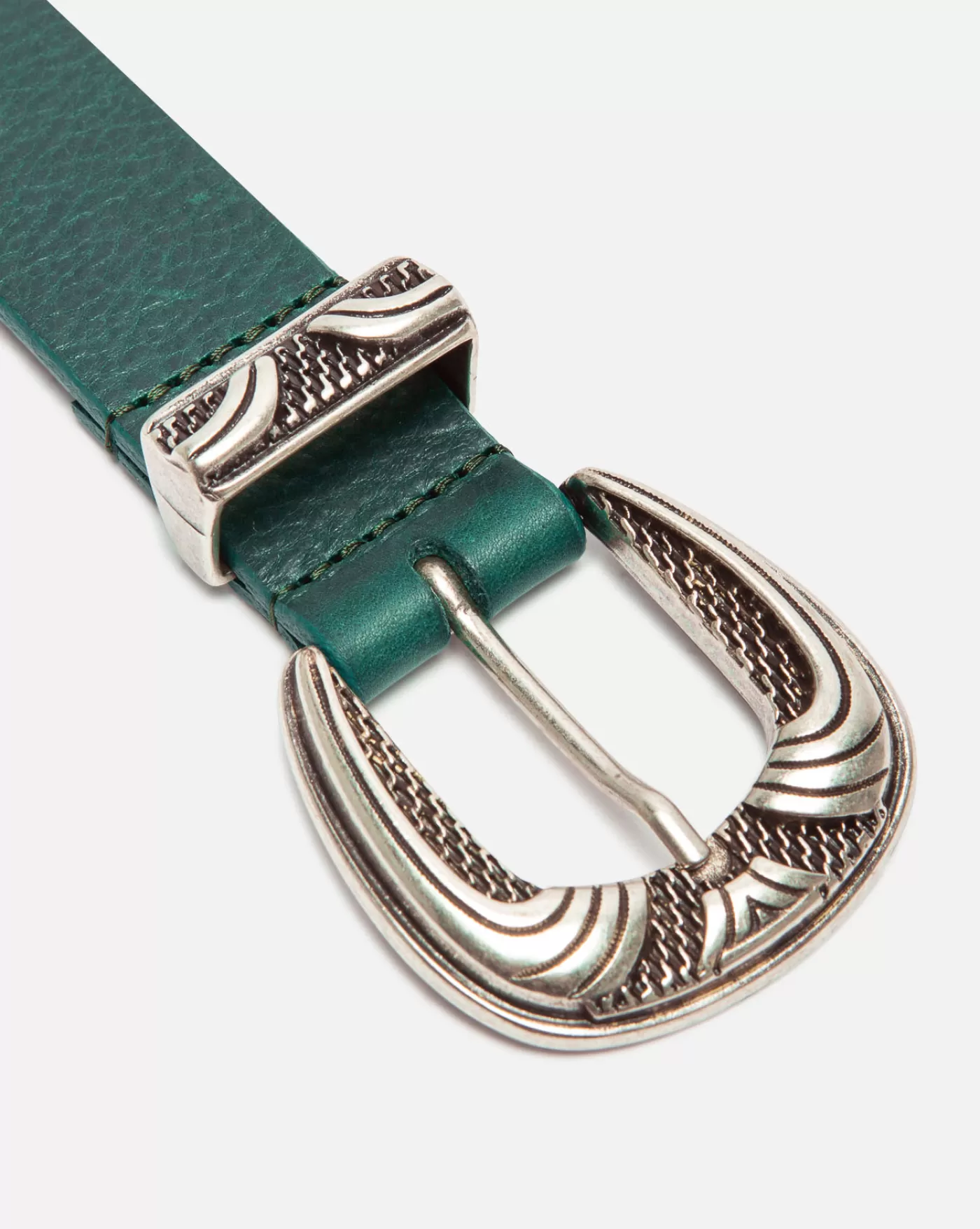 Fashion KOST Paris KEITH  Ceinture Made in France Cuir Tannage Végétal Vert Foncé Mixte Forest