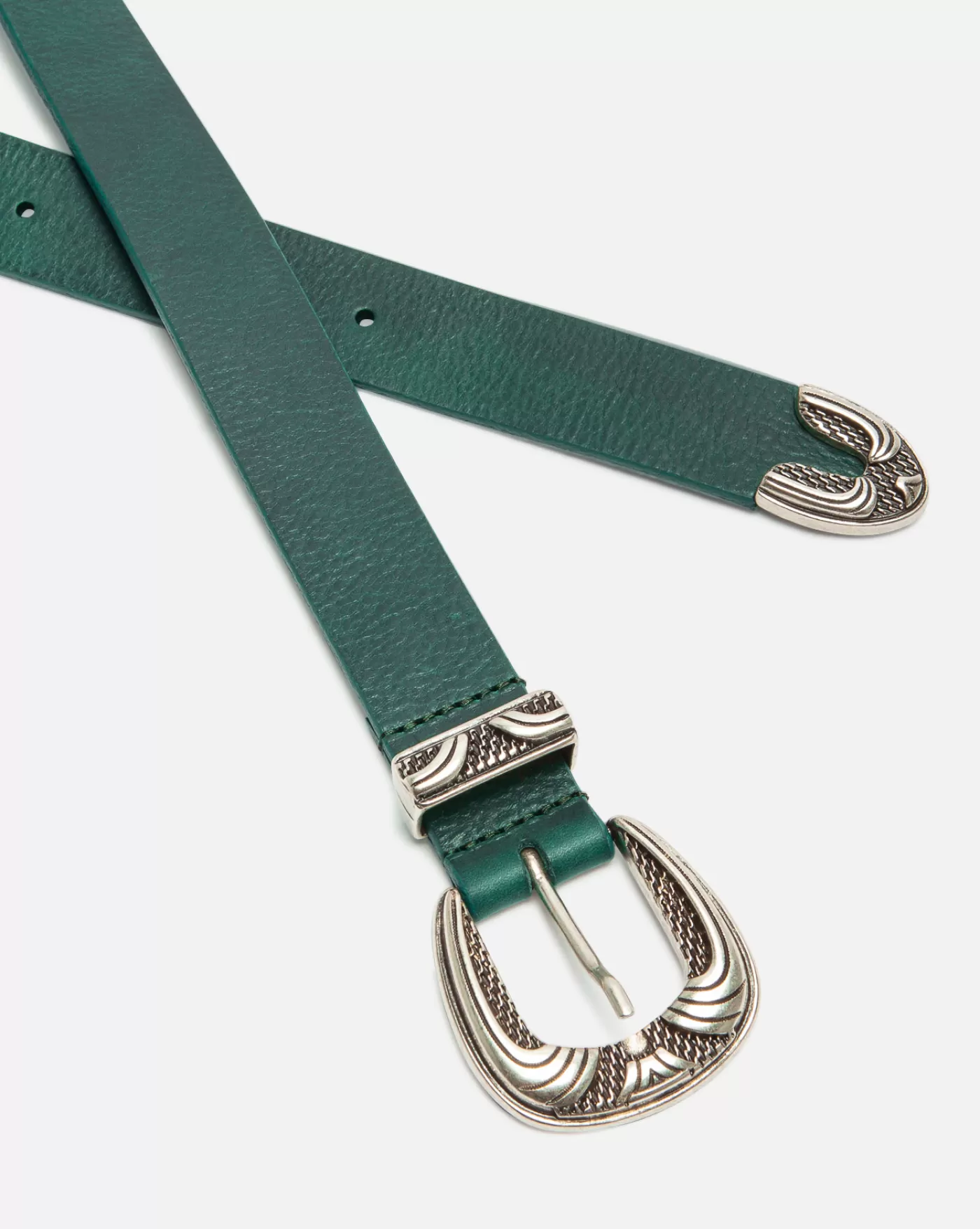 Fashion KOST Paris KEITH  Ceinture Made in France Cuir Tannage Végétal Vert Foncé Mixte Forest