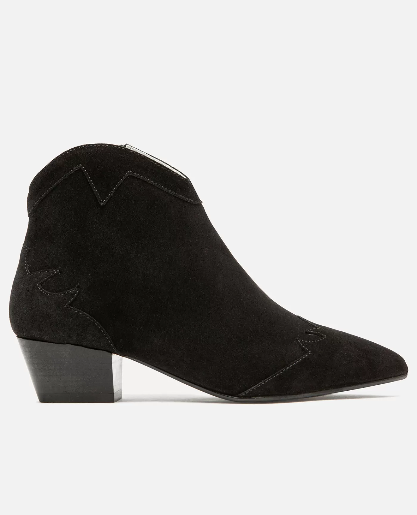 Fashion KOST Paris LUNA 5  Boots à talons Style Western Croûte velours Femme Noir