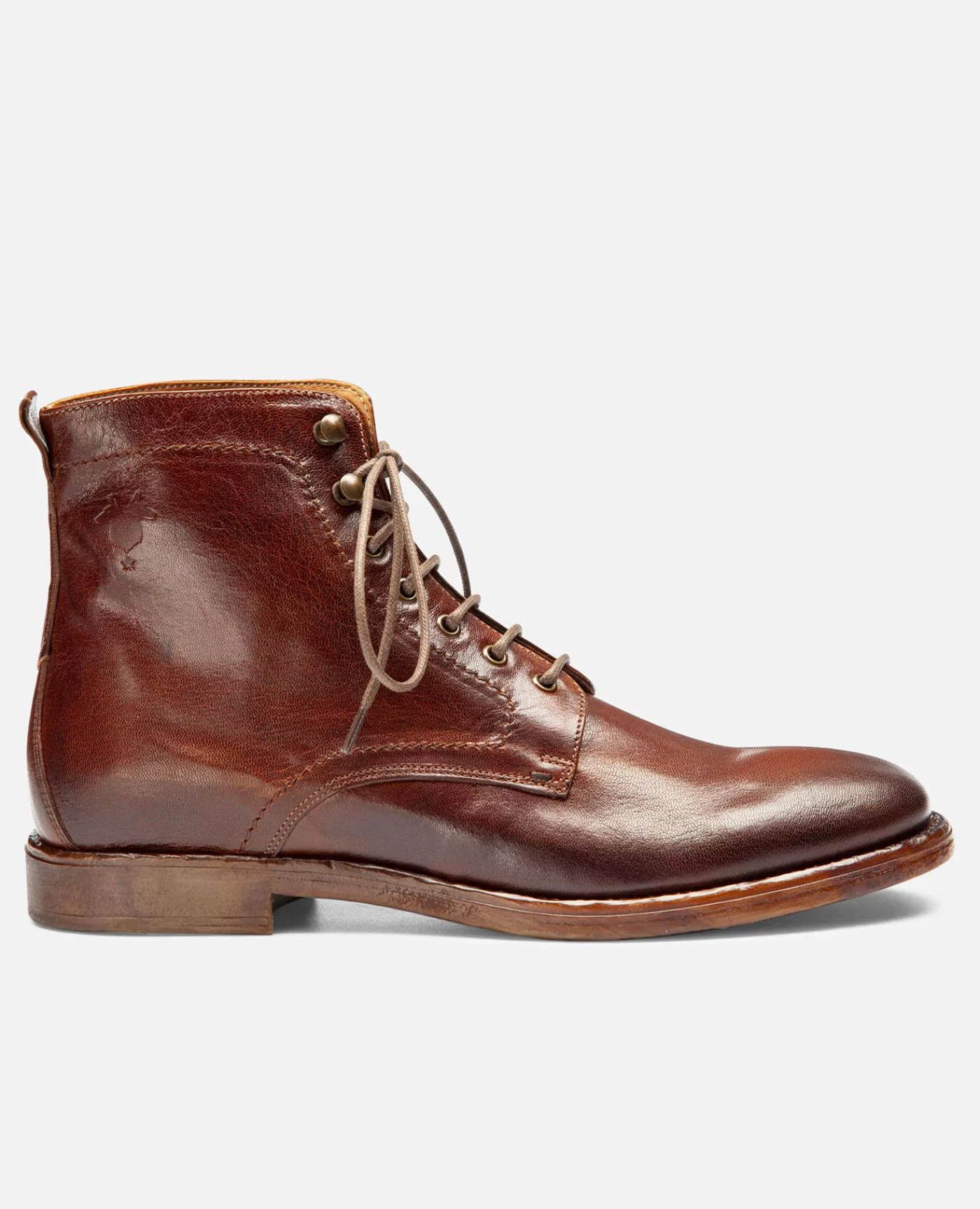 Flash Sale KOST Paris MILITANT 67  Bottines à Lacets Cuir Marron Homme Cognac