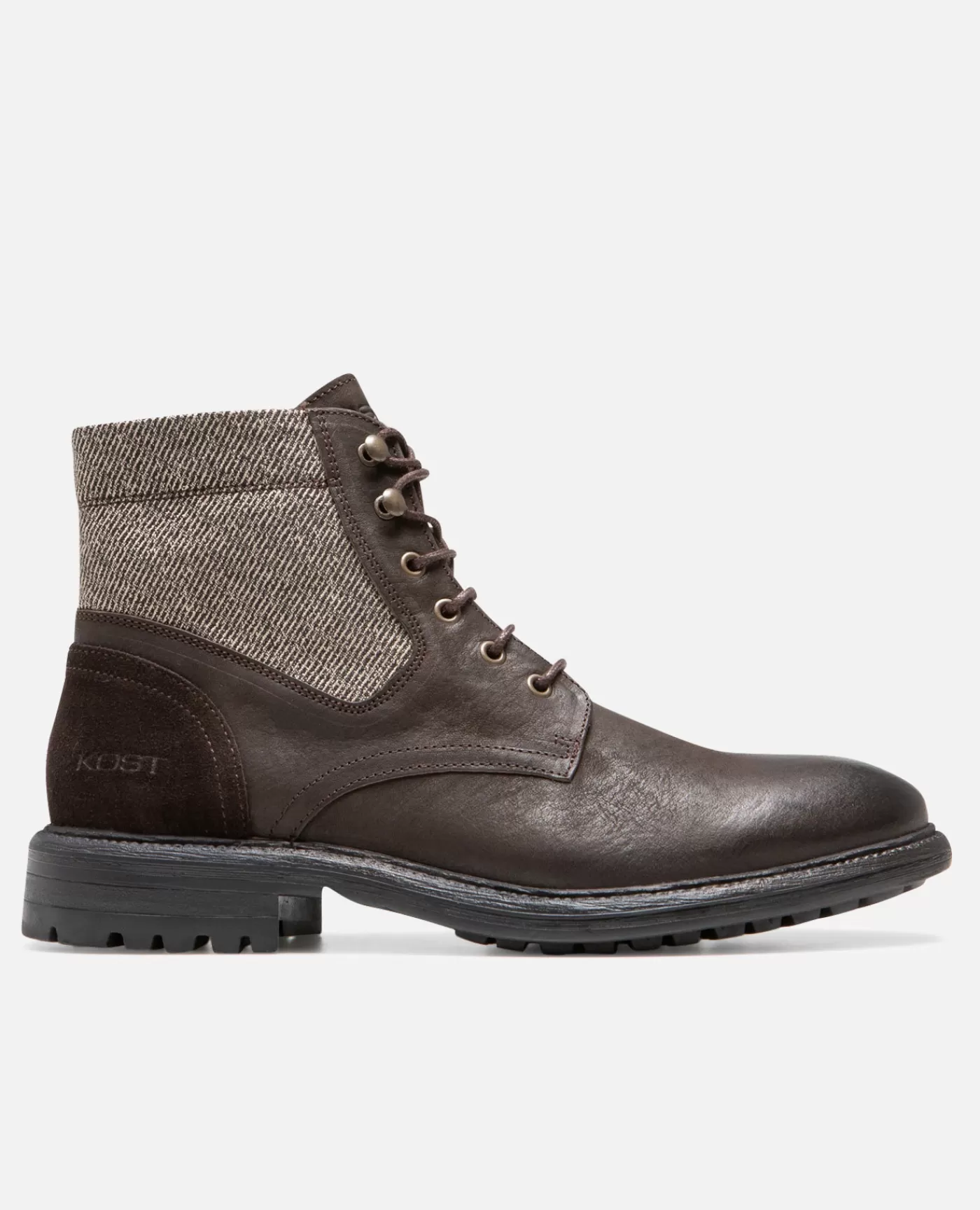 Store KOST Paris MYSTIK B VGT  Boots cuir tannage végétal et textile Chataigne