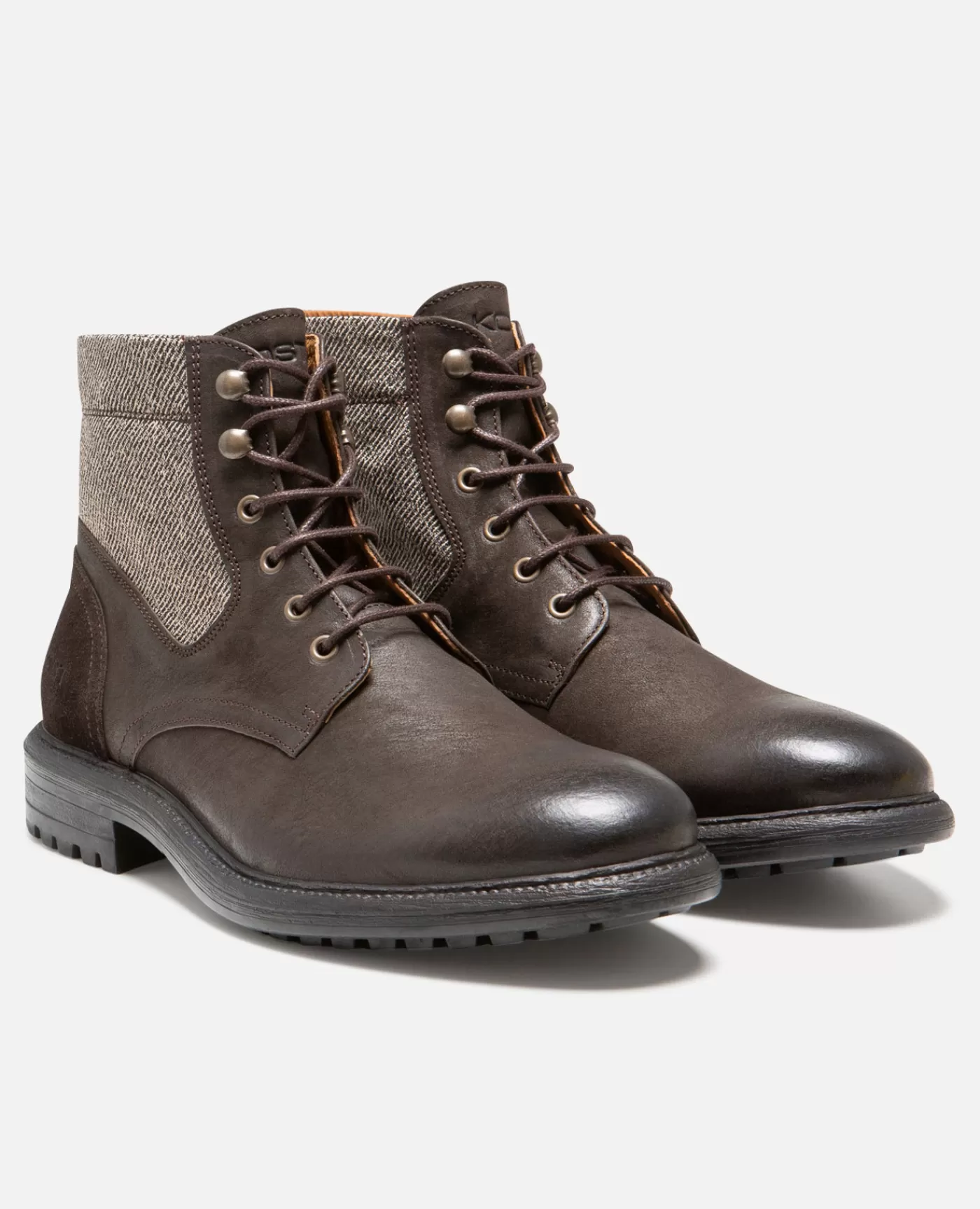Store KOST Paris MYSTIK B VGT  Boots cuir tannage végétal et textile Chataigne