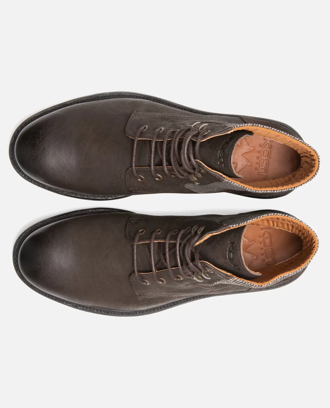 Store KOST Paris MYSTIK B VGT  Boots cuir tannage végétal et textile Chataigne
