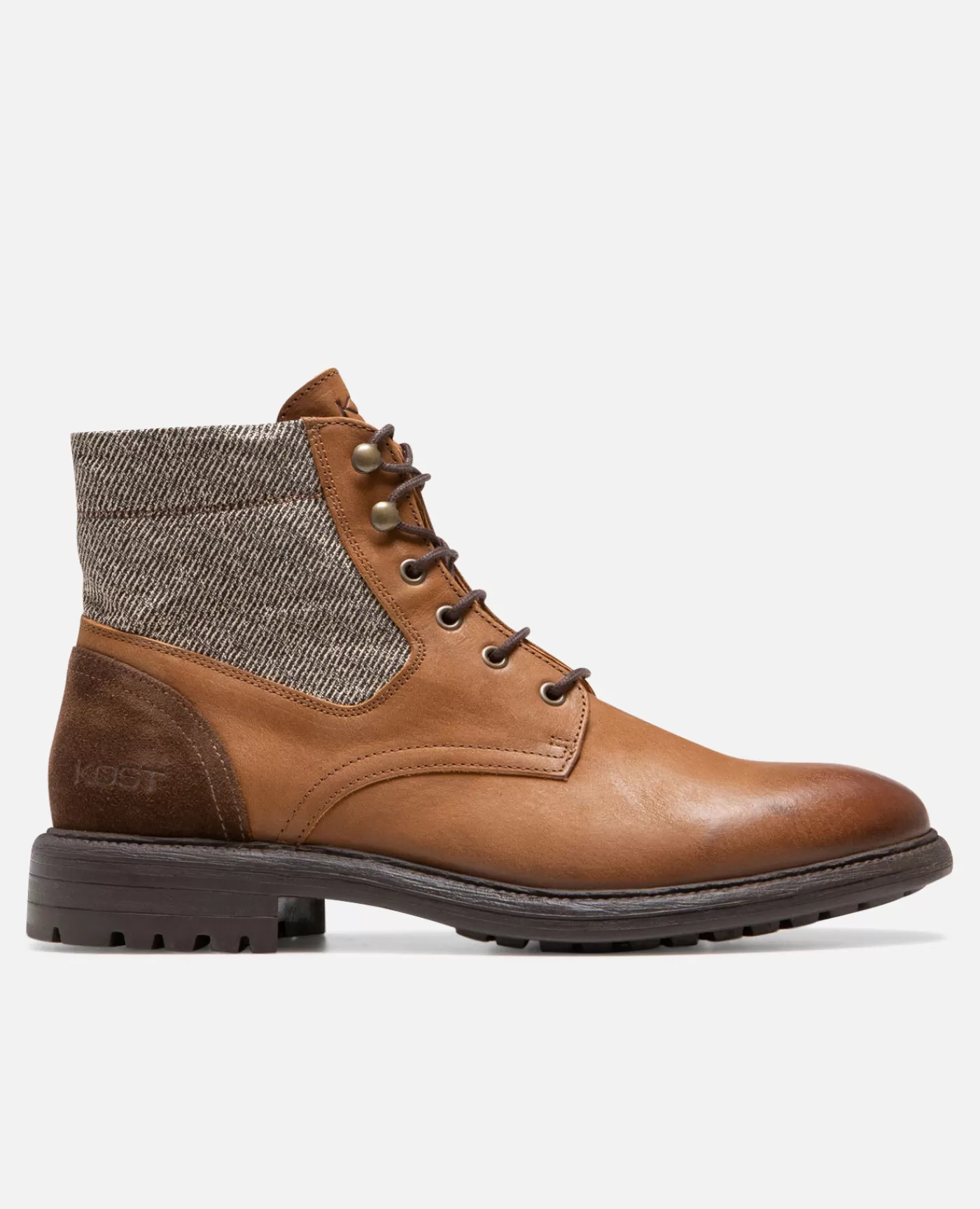 Shop KOST Paris MYSTIK B VGT  Boots cuir tannage végétal et textile Cognac