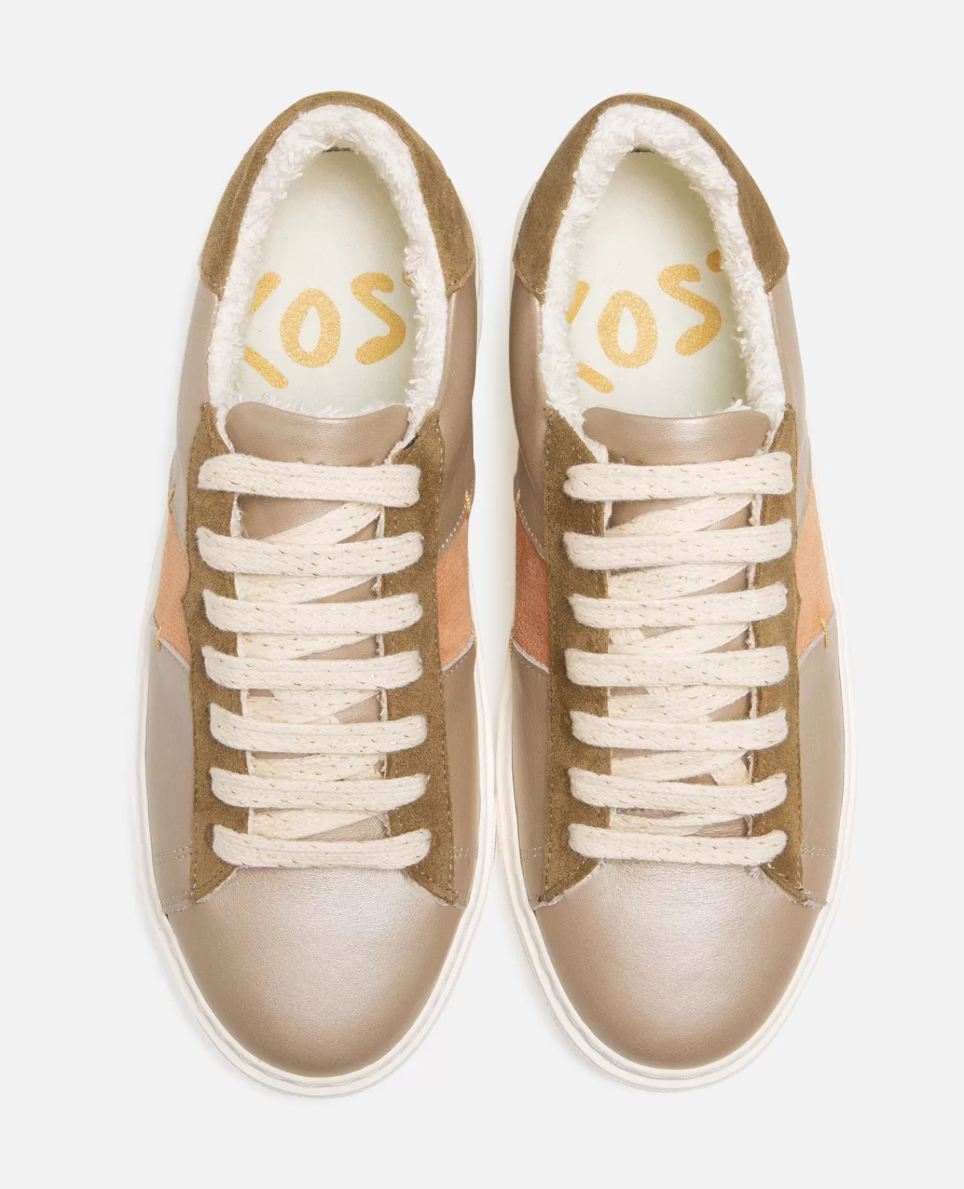 Sale KOST Paris SWANKY F FB  Sneakers cuir et daim multicolors Beige+taupe+peche