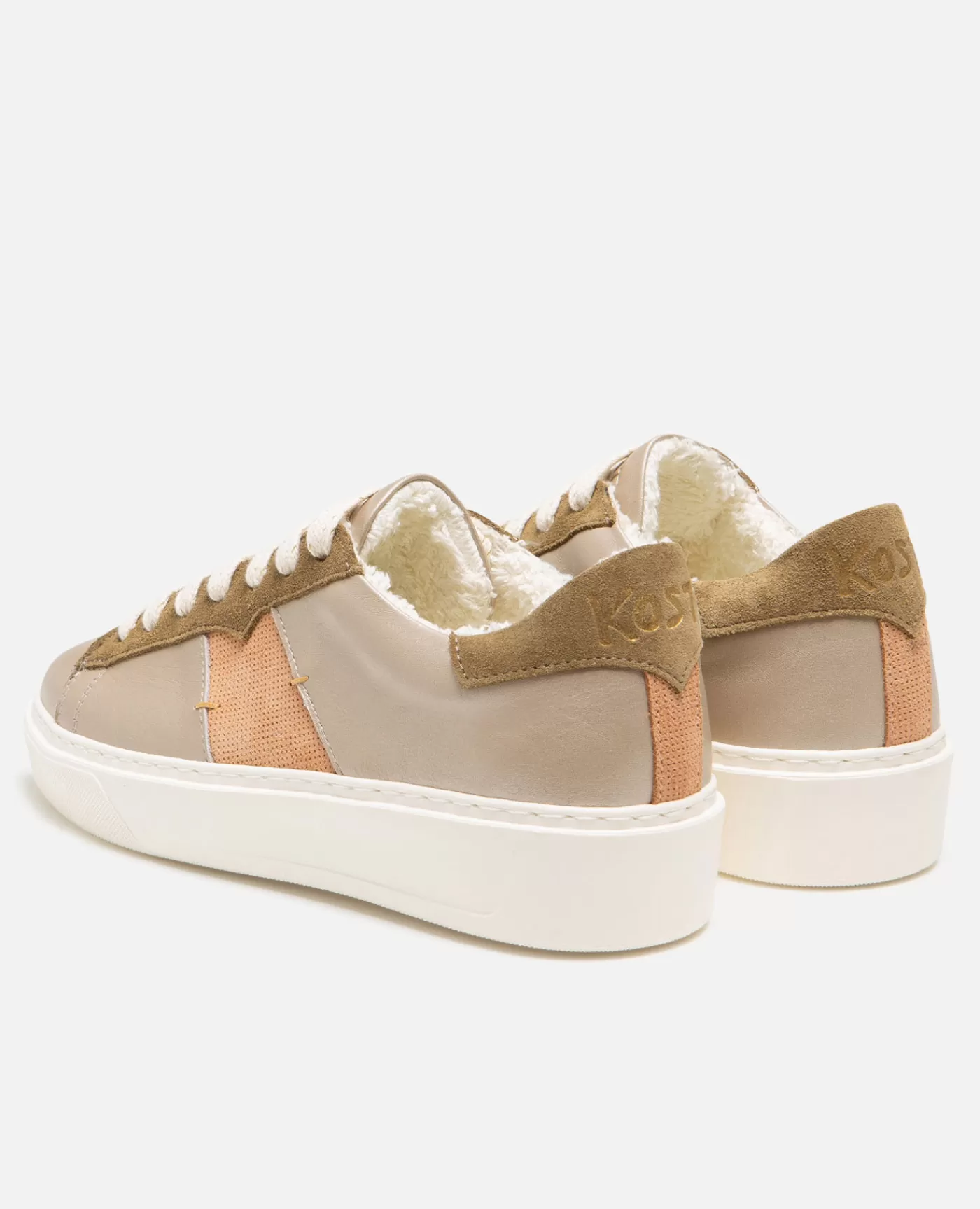 Sale KOST Paris SWANKY F FB  Sneakers cuir et daim multicolors Beige+taupe+peche