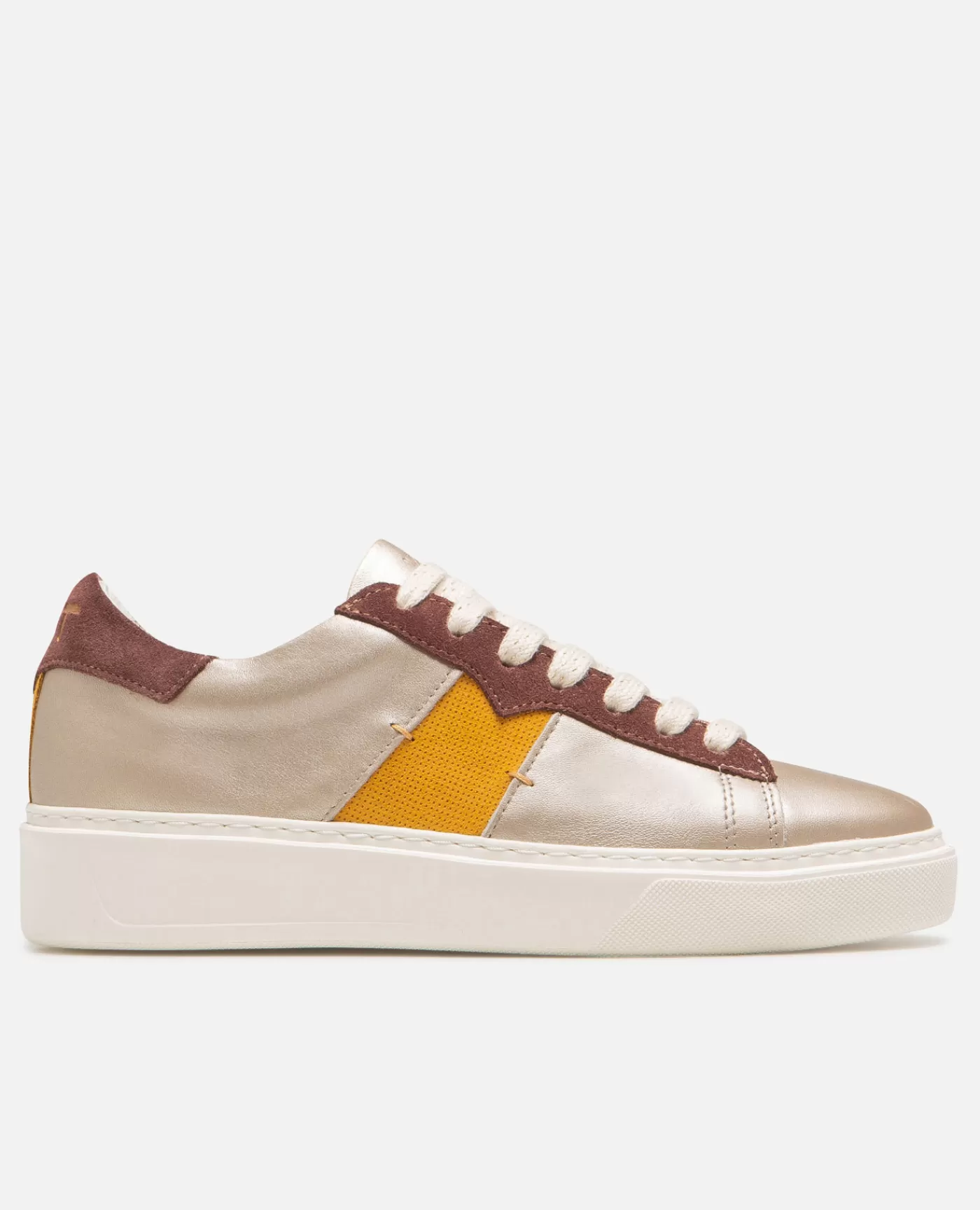 Flash Sale KOST Paris SWANKY F FB  Sneakers cuir multicolors Beige+marron+moutarde