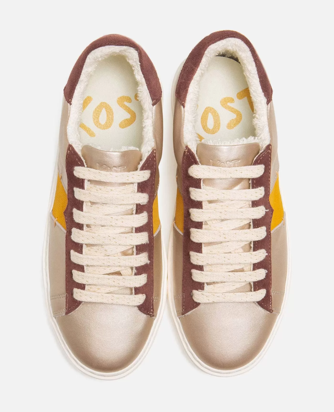 Flash Sale KOST Paris SWANKY F FB  Sneakers cuir multicolors Beige+marron+moutarde
