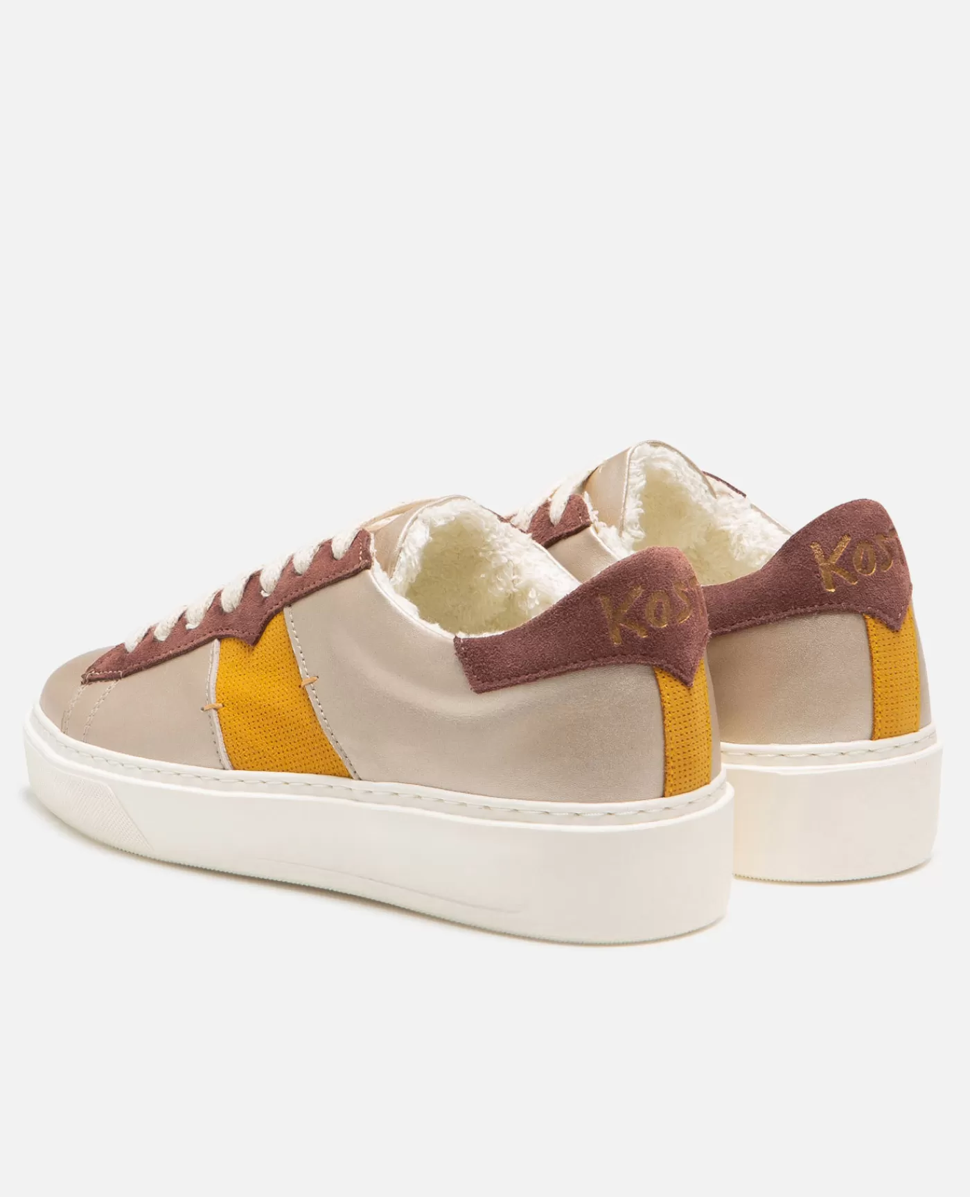 Flash Sale KOST Paris SWANKY F FB  Sneakers cuir multicolors Beige+marron+moutarde