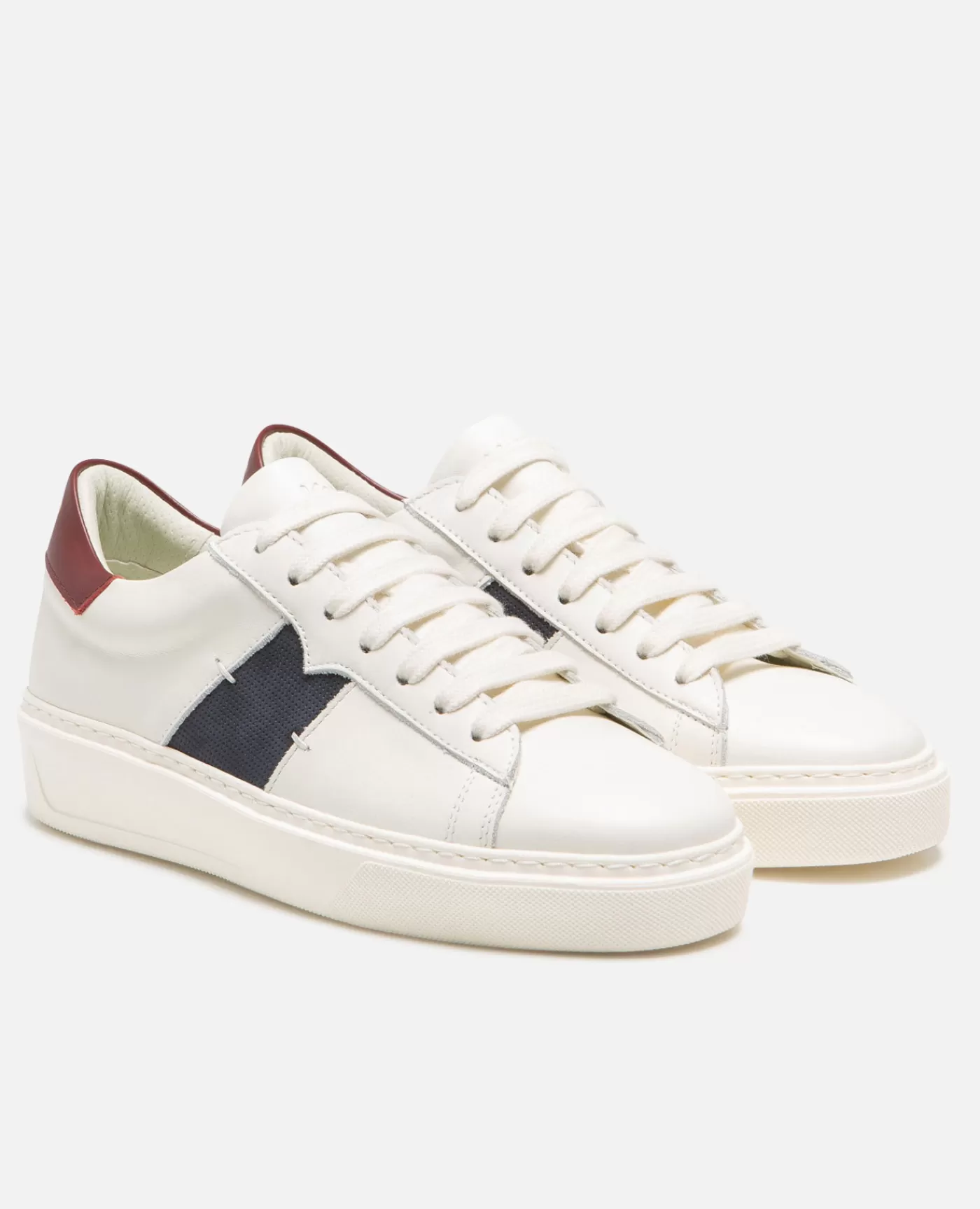 New KOST Paris SWANKY F  Sneakers cuir Ecru Marine Ecru+marine+bordeaux