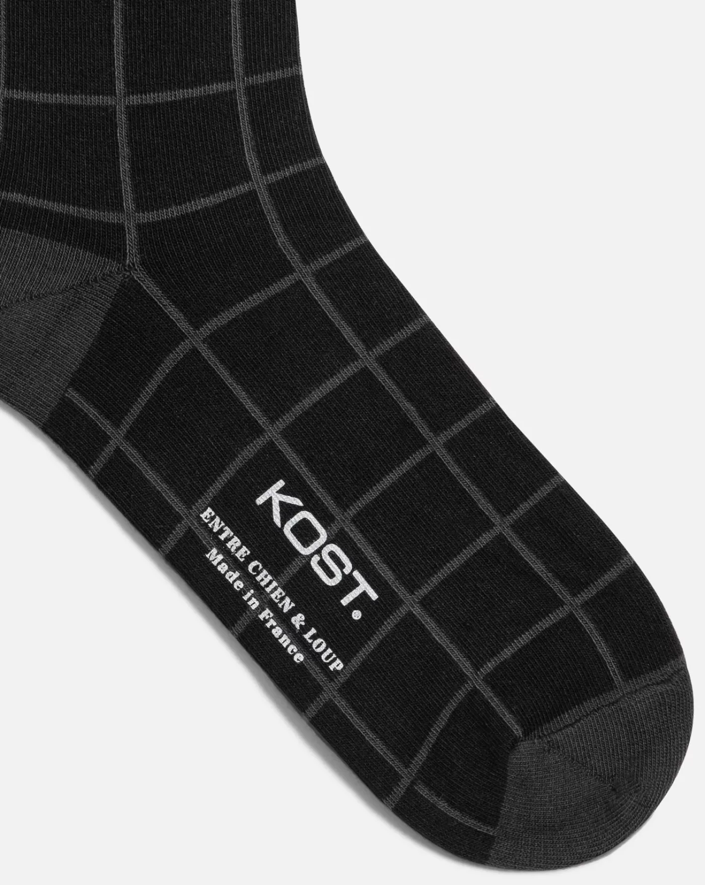 Cheap KOST Paris TILES  Chaussettes Made in France Coton bio Gris et Noir Homme Gris+noir