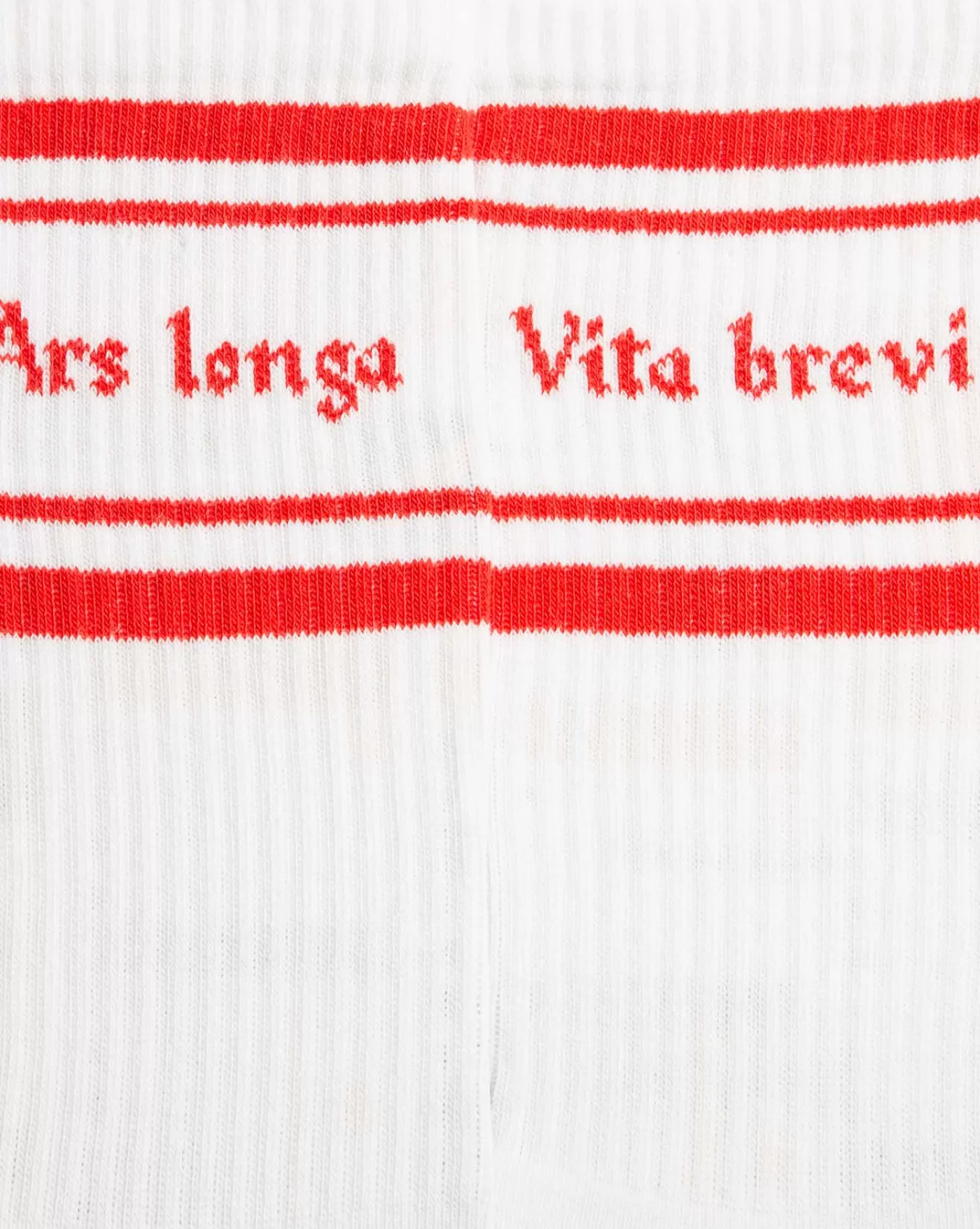Online KOST Paris VITA BREVIS  Chaussettes Made in France Coton bio Écru et Rouge Ecru+rouge