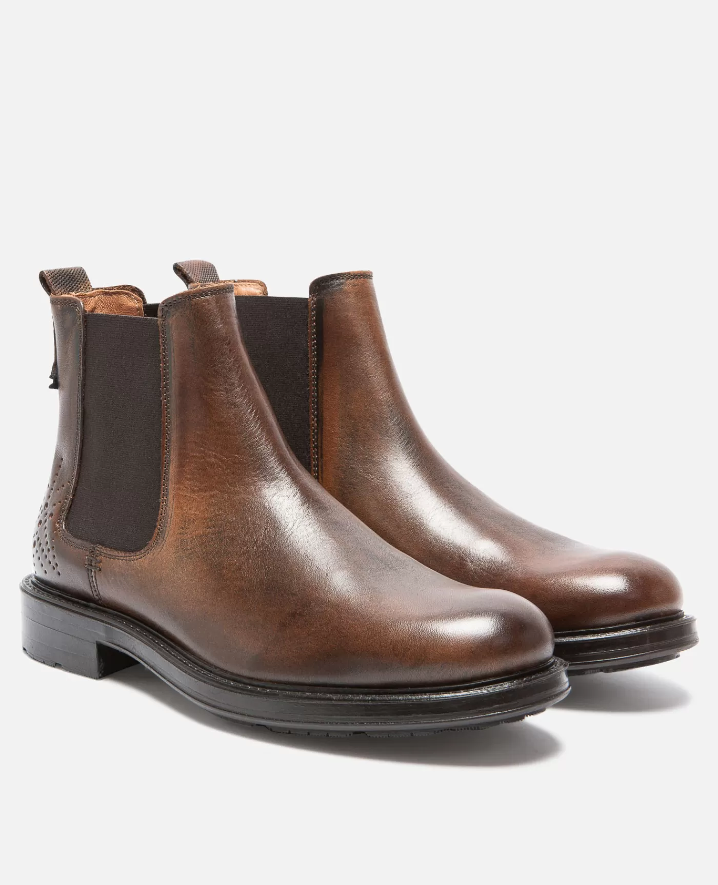 Best Sale KOST Paris WALTER FO VGT  Chelsea boots Cuir Tannage Végétal Marron Homme Cognac