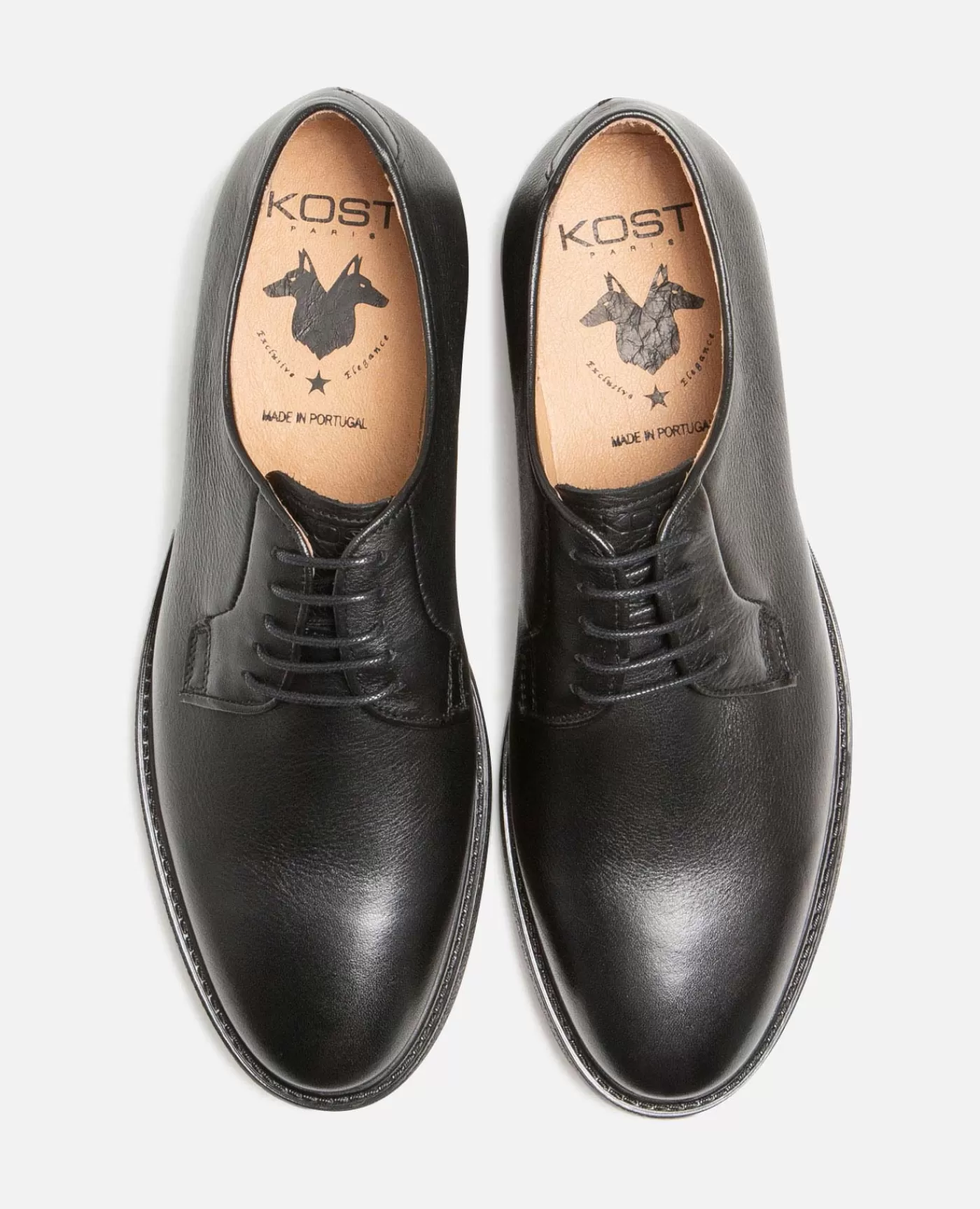 Hot KOST Paris ZELA  Derbies style chic vintage cuir Noir